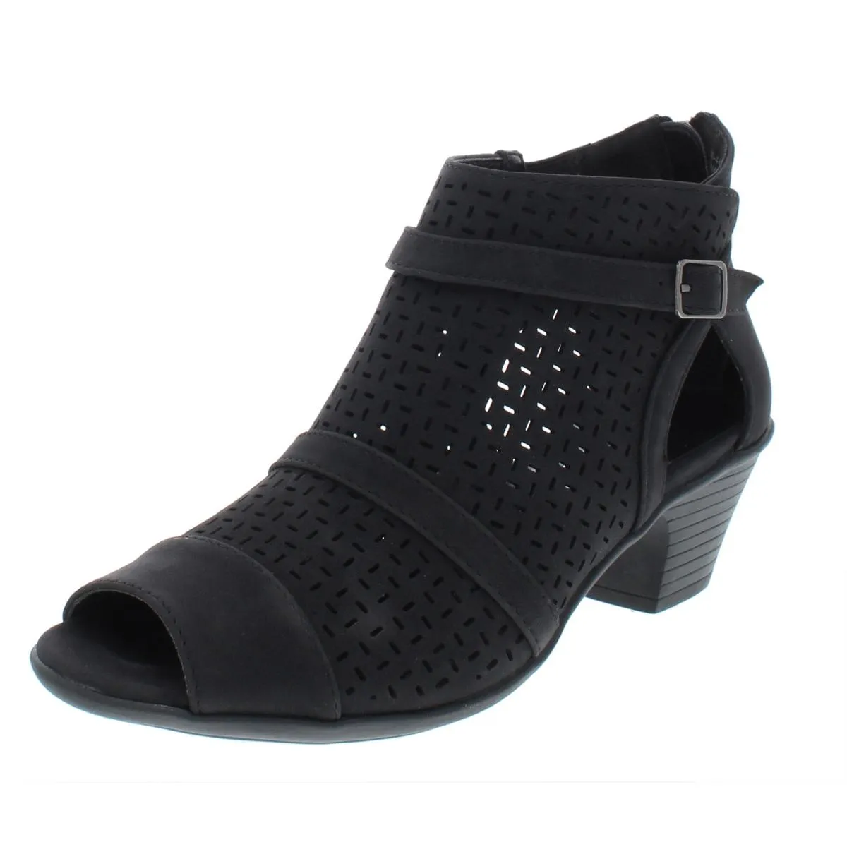 Easy Street Womens Carrigan Faux Leather Laser Cut Dress Sandals